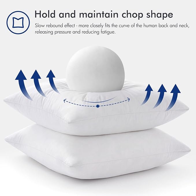 MIULEE Pillow Inserts 12x20 (Pack of 4,White), Down Feather Throw Pillow Inserts, Premium Fluffy Stuffer Throw Pillows Cotton Fabric for Sofa Bed Couch