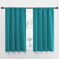 NICETOWN Peacock Blue Blackout Curtains Panels for Window, Thermal Insulated Rod Pocket Blackout Drapes/Draperies for Living Room (2 Panels, W42 x L48 inches)