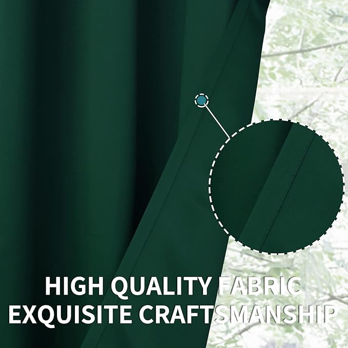 BGment Blackout Curtains for Bedroom - Grommet Thermal Insulated Room Darkening Drapes for Living Room, Set of 2 Panels (70 x 84 Inch, Emerald Green)
