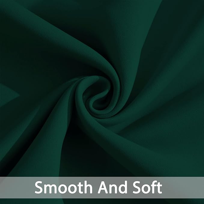 Yakamok Blackout Curtains Room Darkening Thermal Insulated Window Panels,Solid Grommet Top Drapes for Bedroom/Living Room(62Wx63L, Dark Green, 2 Panels)