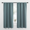 NICETOWN Greyish Blue Blackout Curtains Panels for Window, Thermal Insulated Rod Pocket Blackout Drapes/Draperies for Living Room (2 Panels, W34 x L63 inches)