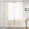 SpaceDresser Basic Rod Pocket Sheer Voile Window Curtain Panels Ivory 1 Pair 2 Panels 52 Width 90 Inch Long for Kitchen Bedroom Children Living Room Yard(Ivory,52 W x 90 L)