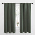 NICETOWN Bedroom Curtains Blackout Draperies - All Season Thermal Insulated Solid Rod Pocket Top Blackout Curtains/Drapes for Kid's Room (Dark Mallard, 1 Pair, 34 x 63 Inch)