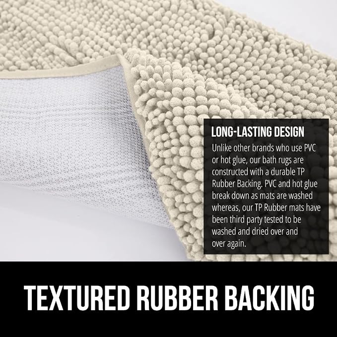 GORILLA GRIP Bath Rug Mat 36x24, Thick Absorbent Chenille, Quick Dry Microfiber - Image 5