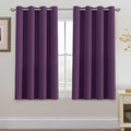 H.VERSAILTEX Blackout Curtain for Living Room Small Window Kitchen Blackout Curtains 45 inch Length Energy Saving Solid Grommet Blackout Drape, One Panel, Plum Purple, 52" W x 45" L