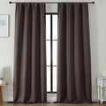 Simplebrand Blackout Extra 10ft Curtains for Patio 120 Inches Long 2 Panels Set, Solid Thermal Insulated Energy Saving Rod Pocket Window Treatment Curtains Blackout Drapes, 50" Wx120 L, Chocolate