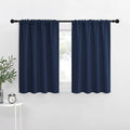 NICETOWN RV Blackout Curtains for Camper Windows, Kitchen Curtains, Short Blackout Curtains & Drapes, Thermal Insulated Rod Pocket Window Treatment Draperies for Nursery (Navy, 34" x 36", Set of 2)