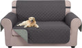 U-NICE HOME Loveseat Sofa Cover Reversible Couch Cover for Dogs with Elastic Straps Water Resistant Furniture Protector for Pets Couch Cover for 2 Cushion Couch (Loveseat, Dark Grey/Light Grey)