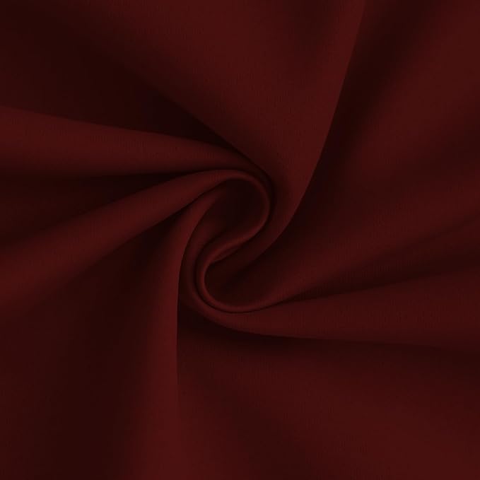 Yakamok 100% Blackout Curtain Panels 84 inches Cold and Light Blocking Drapes for Nursery, 2 Thick Layers Thermal Insulated Draperies (2 Pieces, 50 inch Width, Burgundy Red/White Backing)