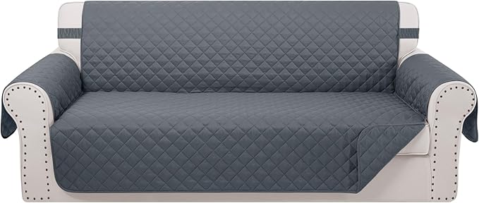 Reversible Sofa Covers Couch Cover Furniture Protector for Dogs Elastic Straps Water Resistant(Sofa,Dark Blue/Dark Blue)