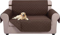 U-NICE HOME Loveseat Sofa Cover Reversible Couch Cover for Dogs with Elastic Straps Water Resistant Furniture Protector for Pets Couch Cover for 2 Cushion Couch (Loveseat, Chocolate/Chocolate)