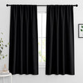 RYB HOME Extra Wide Blackout Curtains for Bedroom Living Room 63 inches Long, Thermal Insulated Privacy Drapes for Nursery Home Theater Dining Room, Width 62 by Length 63, Black, 2 Panels
