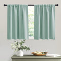 RYB HOME Short Blackout Curtains for Small Window, Sunmmer Heat Light Blocking Privacy Protection Curtains for Sunroom Laundry Room Stair Window, Width 52 by Length 36, Aqua, Set of 2