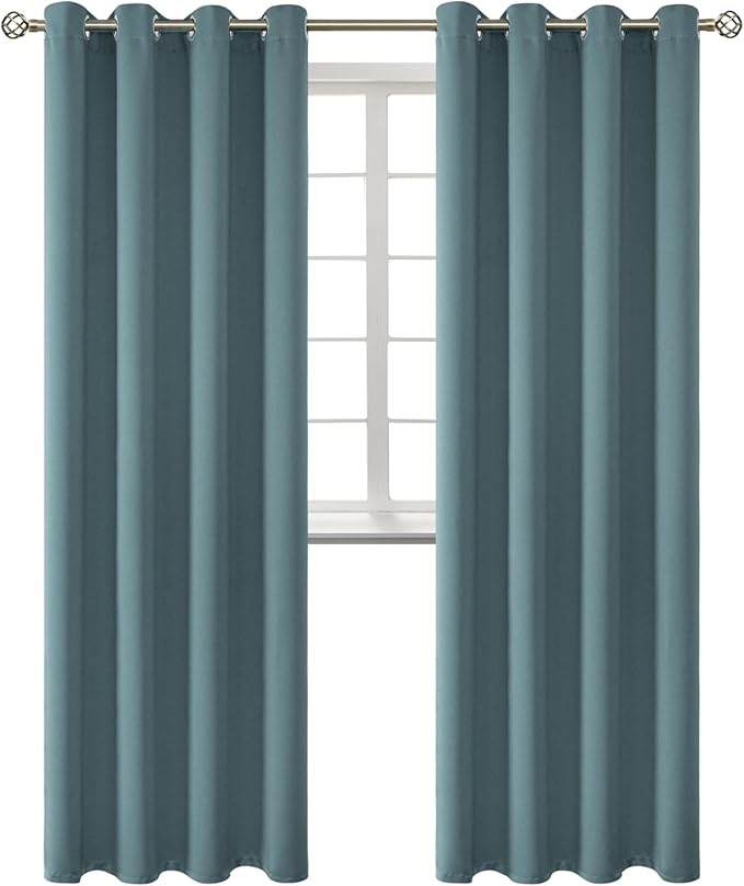 BGment Room Darkening Curtains 95 Inches Long - Grommet Thermal Insulated Drapes Window Treatment Curtains for Bedroom, 2 Panels, 52 x 95 Inch, Stone Blue