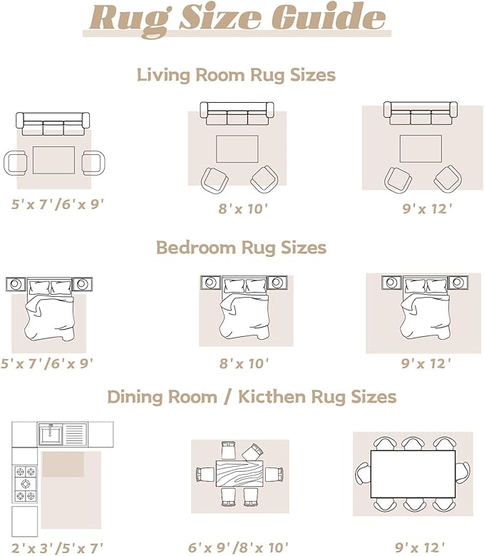 Area Rug 6x9 Washable Rug, Vintage Boho Medallion Rugs Non-Slip Soft Low Pile Large Distressed Rug Indoor Retro Carpet for Living Room Bedroom Dining Room Home Office (Beige, 6'x9')