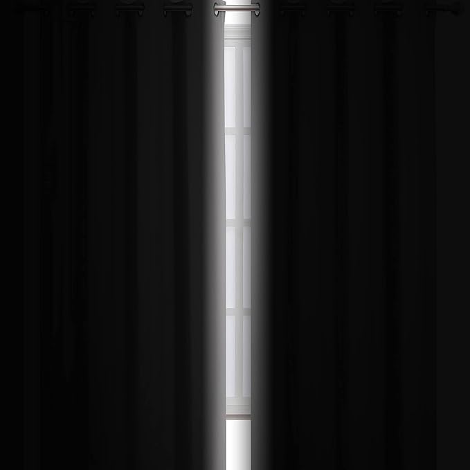 LEMOMO Blackout Curtains 66 x 95 inch/Light Grey Curtains Set of 2 Panels/Thermal Insulated Room Darkening Bedroom Curtains