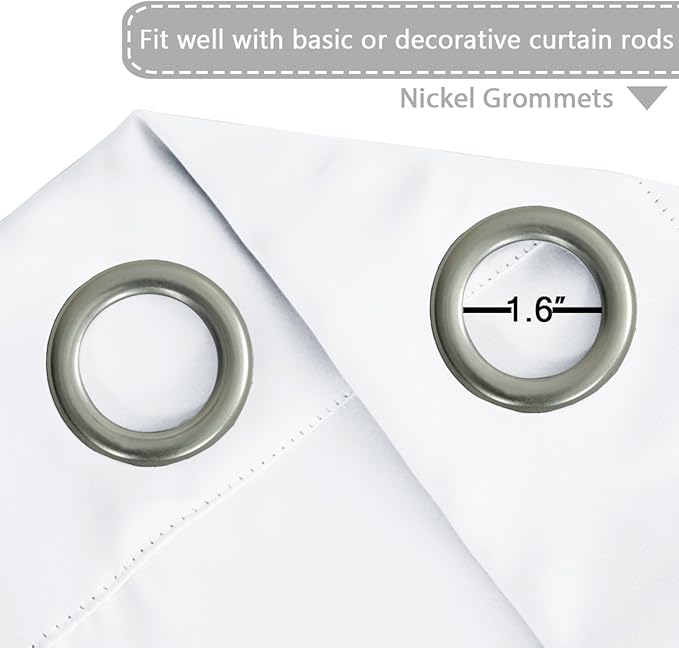 H.VERSAILTEX Patio White Curtains 100 x 96 Inches for Sliding Door Extral Wide Blackout Curtain Panels Thermal Insulated Room Divider - Grommet Top, 8' Tall by 8.5' Wide