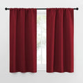 NICETOWN Christmas Burgundy Red Curtains Blackout Drape Panels - Lights Block Out Window Treatment Short Curtain Sets for Loft and Basement Decoration (Set of 2, 34 by 54-Inch)