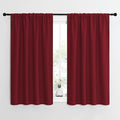 NICETOWN Christmas Burgundy Curtains Blackout Drape Panels - Lights Block Out Window Treatment Short Curtain Sets for Loft and Basement Decoration (Set of 2, 42 by 54-Inch)