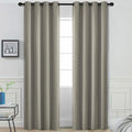Yakamok Premium Room Darkening Thermal Insulated Curtains for Bedroom/Living Room - Classic Grommet Top (2 Panels, Taupe, 52 Inch by 96 Inch)