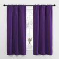 NICETOWN Bedroom Curtain Panels for Kids Room, Triple Weave Home Decoration Thermal Insulated Solid Blackout Curtains & Drapes for Nursery (Set of 2, 34-inch x 63-inch, Royal Purple)