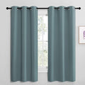 NICETOWN Modern Blackout Curtains Noise Reducing, Thermal Insulated and Privacy Room Darkening Drape Panels for Boy's Guest Room Door Small Short Window (Greyish Blue, 2 Panels, W42 x L68 -Inch)