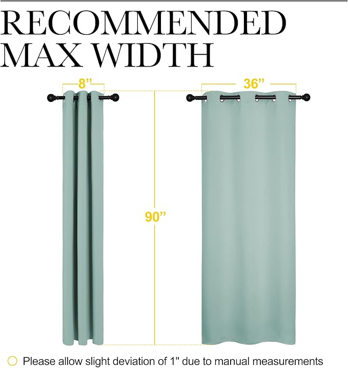 NICETOWN Patio Glass Door Panels - Blackout Curtains for Bedroom/Living Room, Privacy Panel Drapes for Dining and Guest Room (Aqua, 42 inches Wide x 90 inches Long, 1 Pair)