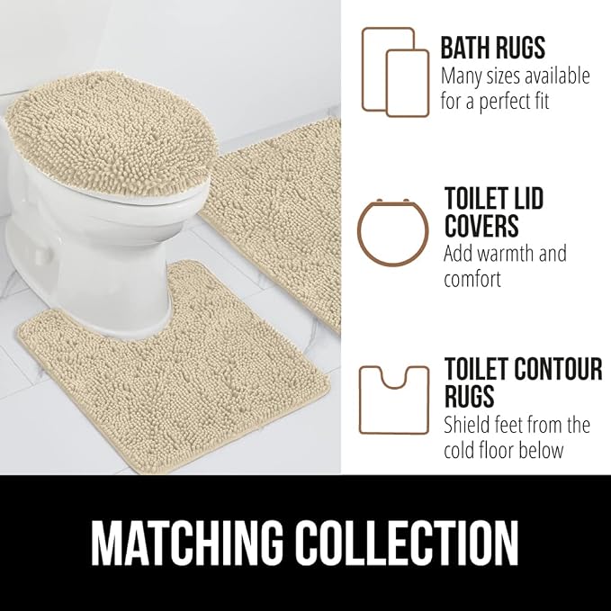 GORILLA GRIP Bath Rug Mat 44x26, Thick Soft Absorbent Chenille, Quick Dry - Image 8