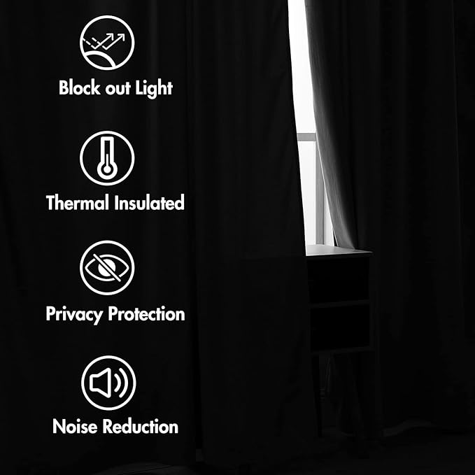 MIULEE Grey Velvet Curtains 96 inches 2 Panels - Luxury Blackout Curtains for Bedroom Living Room Thermal Insulated Super Soft Window Drapes Rod Pocket & Back Tab, W52 x L96 inches