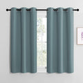 NICETOWN Modern Blackout Curtains Noise Reducing, Thermal Insulated and Privacy Room Darkening Drape Panels for Boy's Guest Room Door Small Short Window (Greyish Blue, 2 Panels, W42 x L50 -Inch)