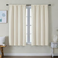 Simplebrand Ava Ivory Short Light Filtering Curtains for Bedroom 54 Inches Long 2 Panels Set, Solid Thermal Insulated, Energy Saving Window Treatment Curtains Light Filtering Drapes, W40 x L54 Inch
