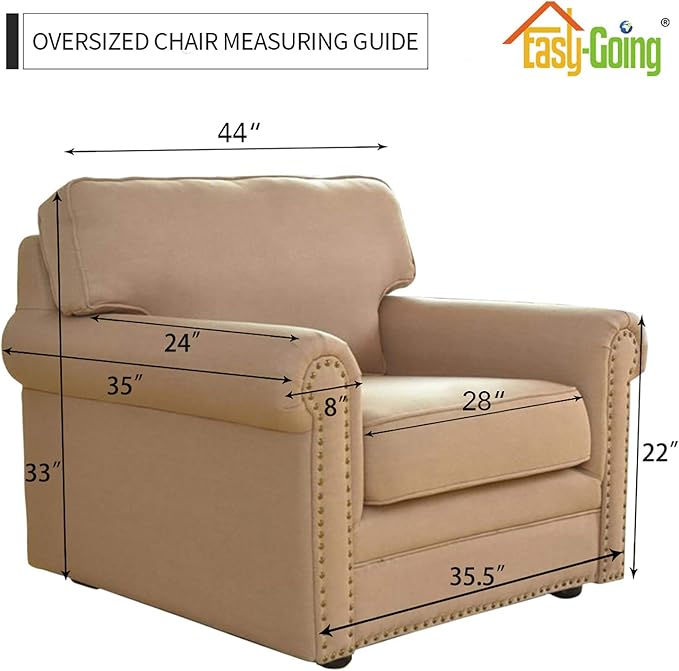Easy-Going Stretch Oversized Chair Sofa Slipcover 1-Piece Couch Sofa Cover Furniture Protector Soft with Elastic Bottom for Kids Spandex Jacquard Fabric Small Checks Snow White