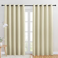NICETOWN Room Darkening Draperies Window Curtain Panels, Thermal Insulated Grommet Room Darkening Curtains for Bedroom (Beige, 2 Panels, W70 x L84 -inch)