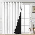 Yakamok Total Blackout Extra Wide Patio Sliding Door Curtains, Grommet Thermal Insulated Blind Curtains, Sliding Glass Door Panel for Living Room/Space Room Divider, Pure White, W100 x L96, 1 Panel