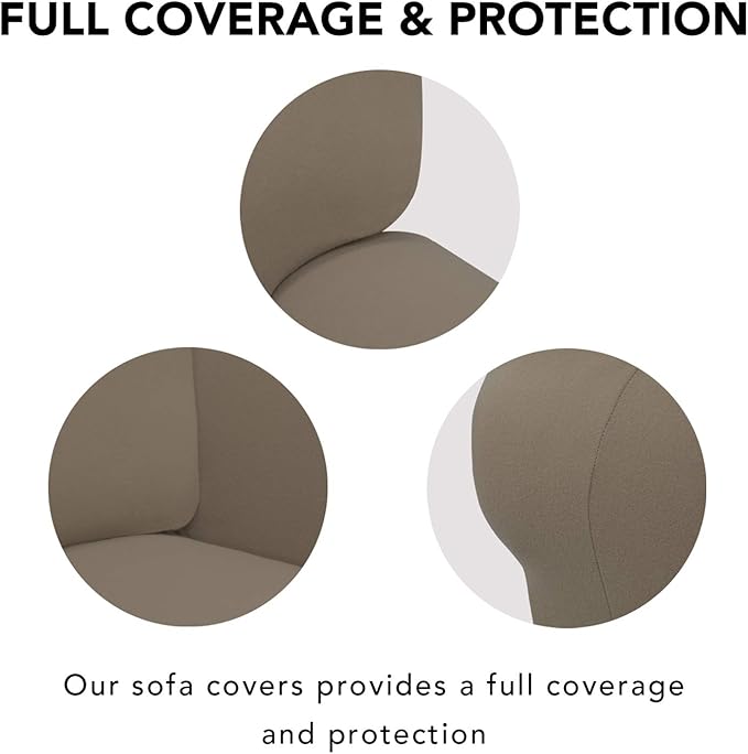 PureFit Super Stretch Chair Sofa Slipcover – Spandex Non Slip Soft Couch Sofa Cover, Washable Furniture Protector with Non Skid Foam and Elastic Bottom for Kids, Pets （Chair, Natural）