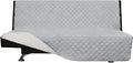 Easy-Going Futon Sofa Slipcover Reversible Sofa Cover Armless Futon Cover Furniture Protector Couch Cover Water Resistant Pets, Kids, Children, Dog, Cat (Futon, Light Gray/Ivory)