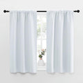 NICETOWN Greyish White Window Curtain Panels - Thermal Insulated Rod Pocket Room Darkening Curtain Sets for Bedroom (Greyish White, 2 Panels, 34 by 40)