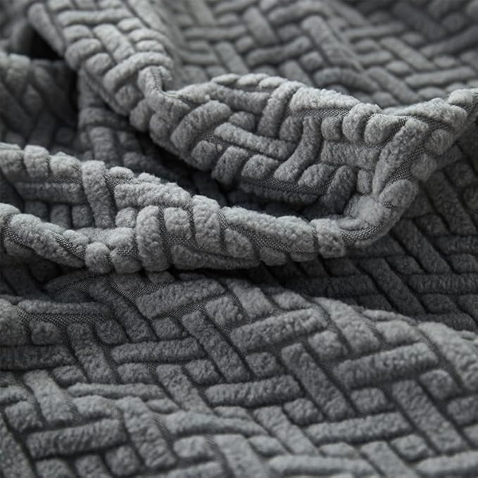 Couch Covers for 3 Cushion Sofa Pet Friendly Couch Cushion Covers Universal Sofa Covers Washable Stretch Slipcovers for Sectional Sofa (Texture Gray,Large Triple Seat Cover)