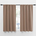 NICETOWN Kitchen Window Blackout Curtains - Window Treatment Thermal Insulated Rod Pocket Blackout Draperies/Drapes for Bedroom/Kitchen (Tan=Cappuccino, Set of 2, 42 inches Wide by 48 inches Long)