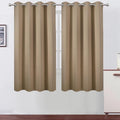 LEMOMO Natural Blackout Curtains 66 x 63 Inch Length/Set of 2 Curtain Panels/Thermal Insulated Room Darkening Blackout Curtains for Bedroom