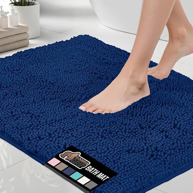 GORILLA GRIP Bath Rug Mat 30x20, Soft Absorbent Chenille, Quick Dry Microfiber by GorillaGrip