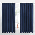 NICETOWN Blackout Curtains for Bedroom, Blackout Draperies, Home Decorations Thermal Insulated Solid Rod Pocket Blackout Drapes for Cafe (Navy, One Pair, 70 x 63-inch)