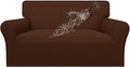 Easy-Going 100% Waterproof Loveseat Couch Cover, Dual Waterproof Sofa Cover, Stretch Jacquard Sofa Slipcover, Leakproof Furniture Protector for Kids, Pets, Dog and Cat (Loveseat, Coffee)