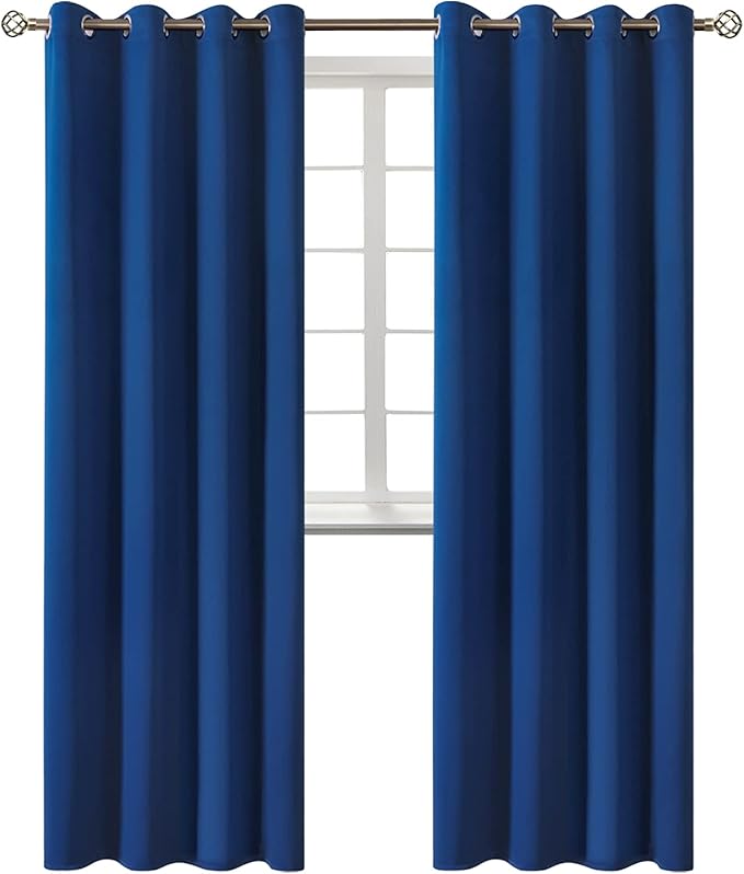 BGment Blackout Curtains for Bedroom - Grommet Thermal Insulated Room Darkening Curtains for Living Room, 52 x 108 Inch, 2 Panels, Royal Blue