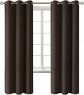 BGment Blackout Curtains for Living Room - Grommet Thermal Insulated Room Darkening Curtains for Bedroom, 2 Panels of 42 x 72 Inch, Brown
