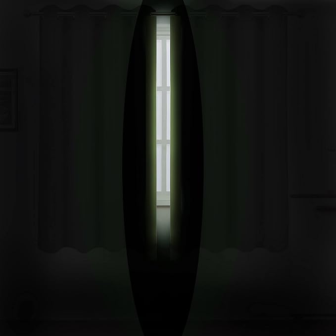LEMOMO Light Green Thermal Blackout Curtains/42 x 72 Inch/Set of 2 Panels Room Darkening Curtains for Bedroom