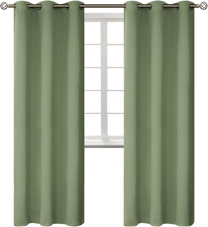 BGment Room Darkening Curtains 84 Inches Long - Grommet Thermal Insulated Drapes Window Treatment Curtains for Bedroom, 2 Panels, 42 x 84 Inch, Grass Green