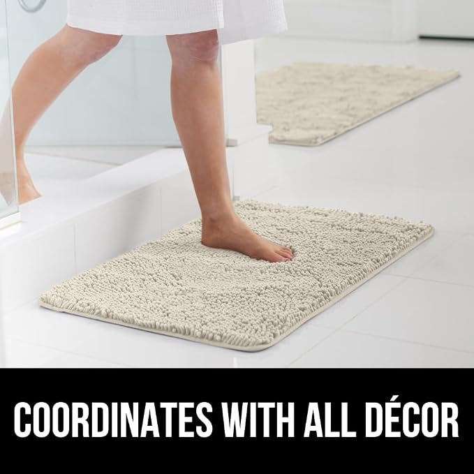 GORILLA GRIP Bath Rug Mat 36x24, Thick Absorbent Chenille, Quick Dry Microfiber - Image 9