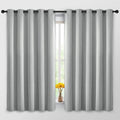 Yakamok Blackout Curtains Room Darkening Thermal Insulated Window Panels,Solid Grommet Top Drapes for Bedroom/Living Room(62Wx63L, Light Grey, 2 Panels)