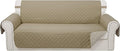 Reversible Sofa Covers Couch Cover Furniture Protector for Dogs Elastic Straps Water Resistant(Sofa,Camel/Beige)